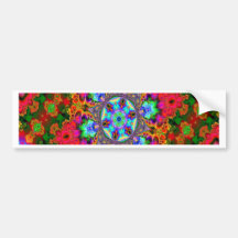 Blue Star Kaleidiscope Bumper Sticker
