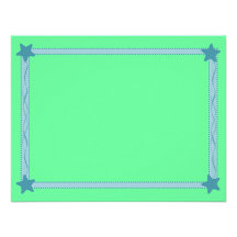 Blue Star Ribbon Border on Green Background Plain Invitations