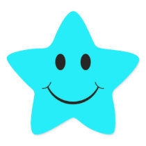 Blue Star Smiley Face Stickers.