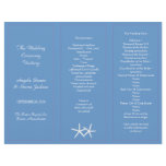 Blue Starfish Tri-Fold Wedding Program Templates letterhead