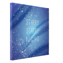 Blue Starry Night Dream Quote Canvas Prints