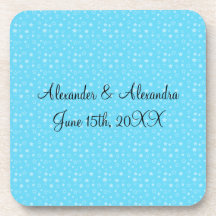 Blue stars wedding favours drink coasters