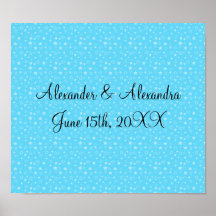 Blue stars wedding favours poster