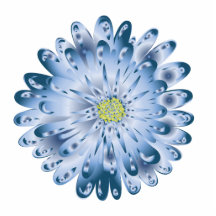 Blue Steel Chrysanthemum Magnet Sculpture Cut Out