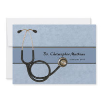 Blue Stethoscope - Graduation Invitation