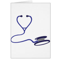 Blue stethoscope greeting cards