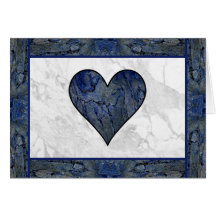 Blue Stone Heart Greeting Cards