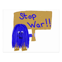 Blue stop war post cards