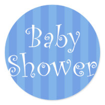 Blue Stripe Baby Shower Sticker
