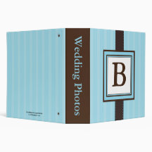 Blue Stripe Monogram Binder