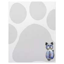 Blue-Striped Glass-Bead Cat