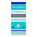 Blue Striped Star Baby Shower Invitation