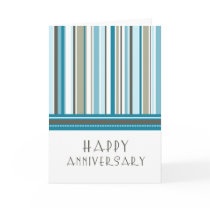Blue Stripes Employee Anniversary Card