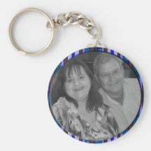 blue stripes frame key chain