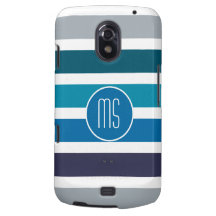Blue Stripes Monogram Pattern Samsung Galaxy Nexus Cover