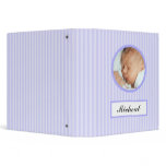 Blue Stripes New Baby Book Binder