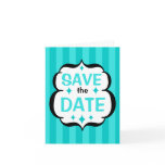 Blue Stripes Save the Date Card