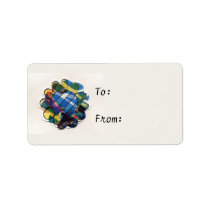 Blue Stripped Flower labels