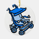 blue stroller christmas tree ornament