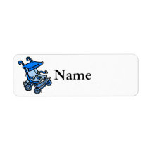 blue stroller return address label