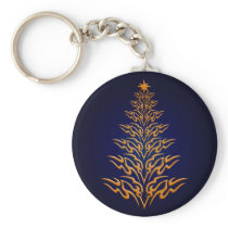 Blue Stylish Christmas Tree Key Chain