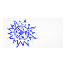 Blue Sun in Lights Grunge Cutout Photo Card