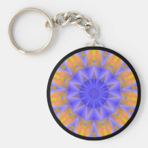 Blue Sun Kaleidoscope Keychain