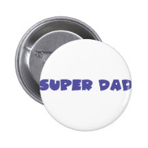 blue super dad icon pinback button