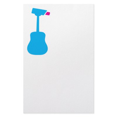 Blue surveillance guitar custom stationery by megnomad