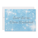 Blue Sweet Sixteen Invitation with snow flakes