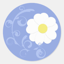 Blue Swirl Daisy Sticker