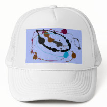 Blue Swirl Universe Mesh Hats
