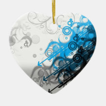 Blue swirlies christmas ornament