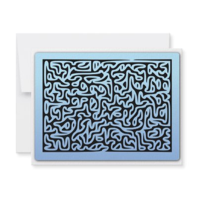Blue Swirls Maze Personalized Announcement by inkles