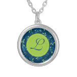 Blue swirls pattern with "L" monogram Custom Necklace