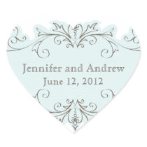 Blue Swirls Wedding Favour Stickers