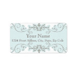 Blue Swirls Wedding RSVP Return Address Labels