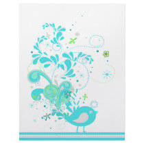 blue swirly bird vector letterhead design