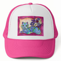 Blue Tabby Cat Trucker Hat