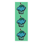 blue tartan plaid cupcake bookmark business card