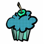 blue tartan plaid cupcake photo sculptures