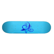 Blue Tattoo Design Skateboard