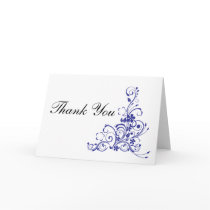 Blue Tattoo Floral Burst Greeting Card