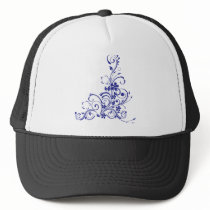 Blue Tattoo Floral Burst Hat