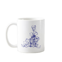 Blue Tattoo Floral Burst Mug