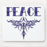Blue Tattoo Peace Art Mouse Pads