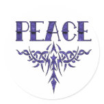 Blue Tattoo Peace Art Round Sticker