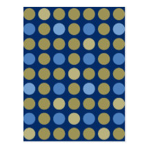 Blue & Taupe dots Postcard