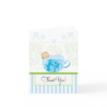 Blue Tea Cup Baby Shower Thank You Card