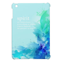 Blue Teal Watercolor Spiritual Quote iPad Mini Cases